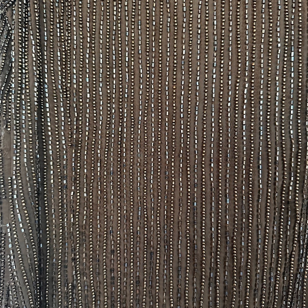 Anthropologie Moyna Sheer Beaded Brown Tank Top - Picture 13 of 15